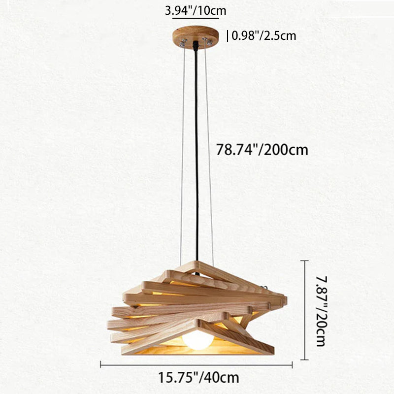 Modern Minimalist Creative Log Triangle 1-light Pendant Light