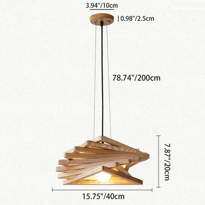 Modern Minimalist Creative Log Triangle 1-light Pendant Light