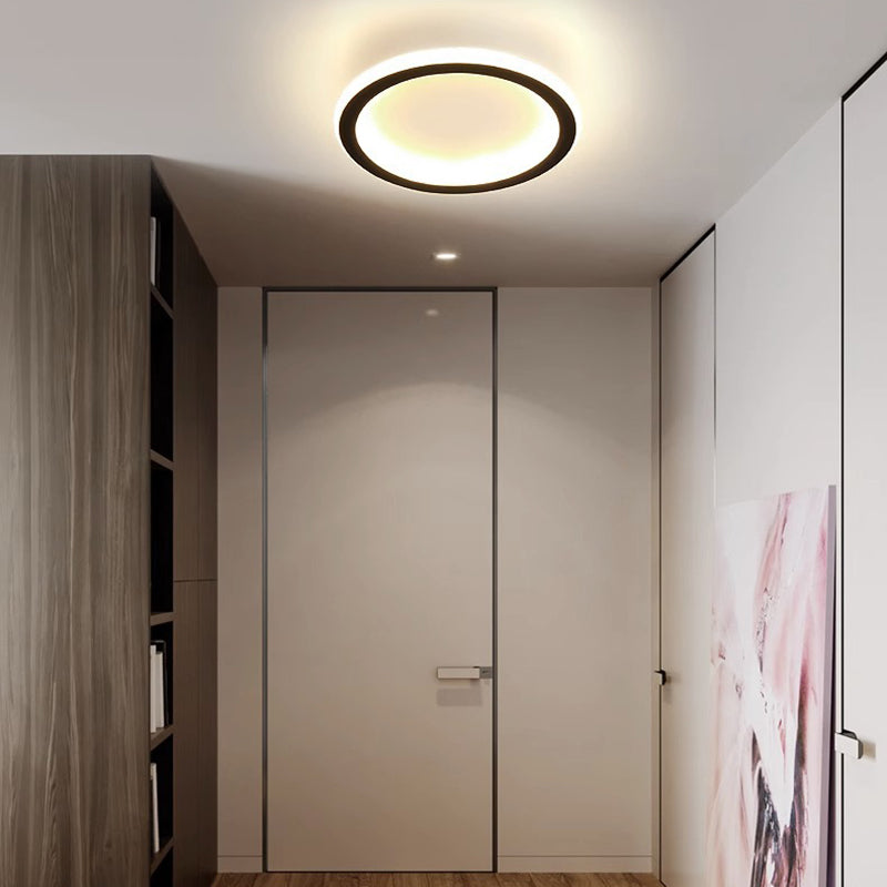 Modern Minimalist Round Pentagon Square Triangle Shape Iron Silicone LED Flush Mount Ceiling Light For Living Room