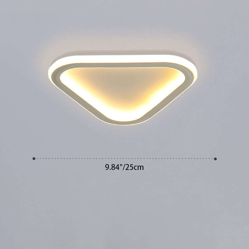 Modern Minimalist Round Pentagon Square Triangle Shape Iron Silicone LED Flush Mount Ceiling Light For Living Room