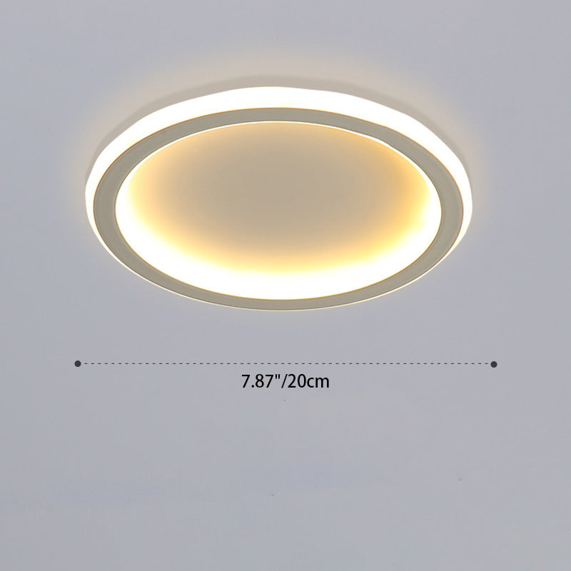 Modern Minimalist Round Pentagon Square Triangle Shape Iron Silicone LED Flush Mount Ceiling Light For Living Room