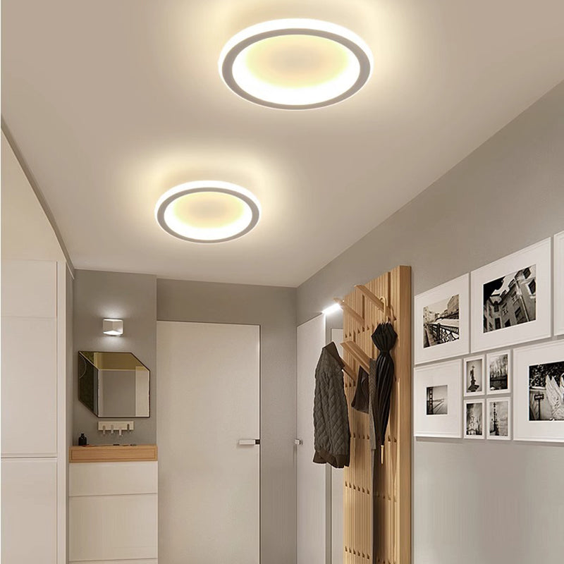 Modern Minimalist Round Pentagon Square Triangle Shape Iron Silicone LED Flush Mount Ceiling Light For Living Room