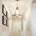 Contemporary Scandinavian Diamond Glass Copper 1-Light Pendant Light For Bedroom