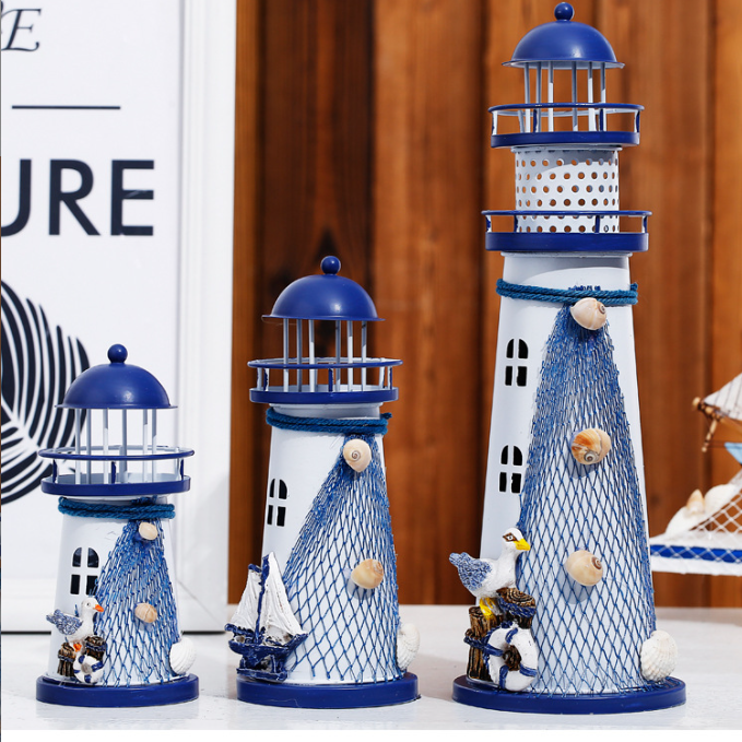 Modern Art Deco Lighthouse Shape Round Iron LED Table Lamp For Bedroom Lumendat