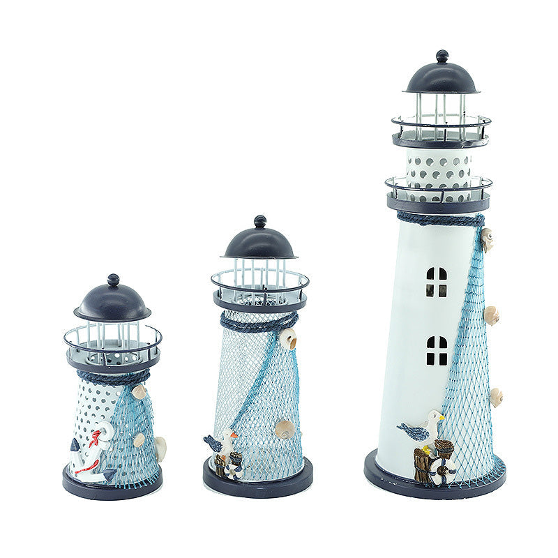 Modern Art Deco Lighthouse Shape Round Iron LED Table Lamp For Bedroom Lumendat