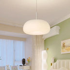 Modern Minimalist Pure White Round Iron Pe LED Pendant Light BulbSquare
