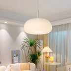 Modern Minimalist Pure White Round Iron Pe LED Pendant Light BulbSquare