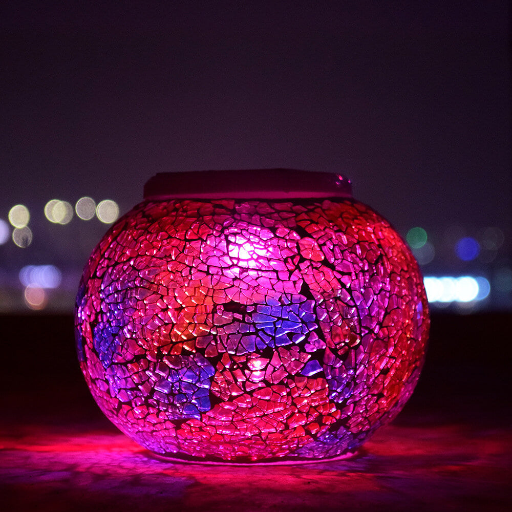 Modern Creative Stained Glass Solar LED Outdoor Garden Lawn Light Lumendat