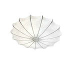 Nordic Minimalist White Beige Round Faux Silk 1/3/5-Light Flush Mount Light Lumendat