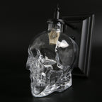 Contemporary Creative Round Skull Glass Iron 1-Light Halloween Wall Sconce Lamp For Living Room