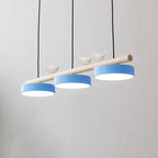 Nordic Creative Bird & Wood Round Island Light LED Chandelier – 6 Colors Lumendat