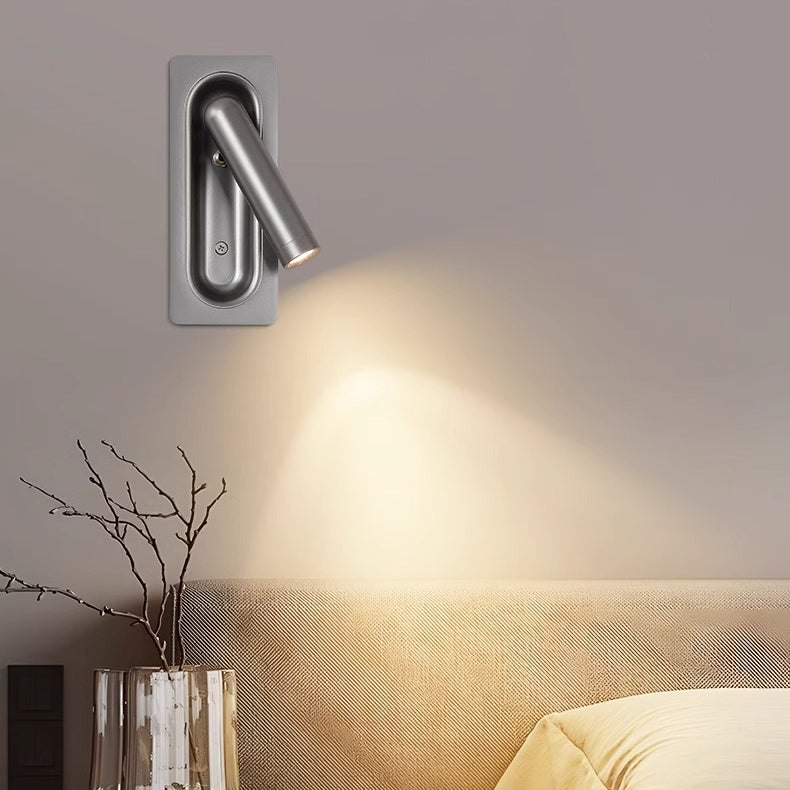 Rectangular Aluminum LED Wall Light With Concealed Switch- Nordic Adjustable Spotlight Wall Sconce For Living Room Lumendat