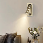 Rectangular Aluminum LED Wall Light With Concealed Switch- Nordic Adjustable Spotlight Wall Sconce For Living Room Lumendat