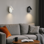 Oval Aluminum LED Wall Lamp - Minimalist Bedside Reading Light With Adjustable Spotlight For Living Room Lumendat