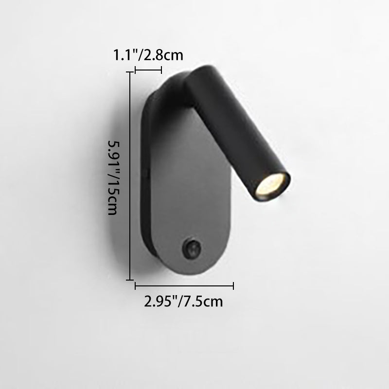 Oval Aluminum LED Wall Lamp - Minimalist Bedside Reading Light With Adjustable Spotlight For Living Room Lumendat