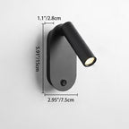 Oval Aluminum LED Wall Lamp - Minimalist Bedside Reading Light With Adjustable Spotlight For Living Room Lumendat