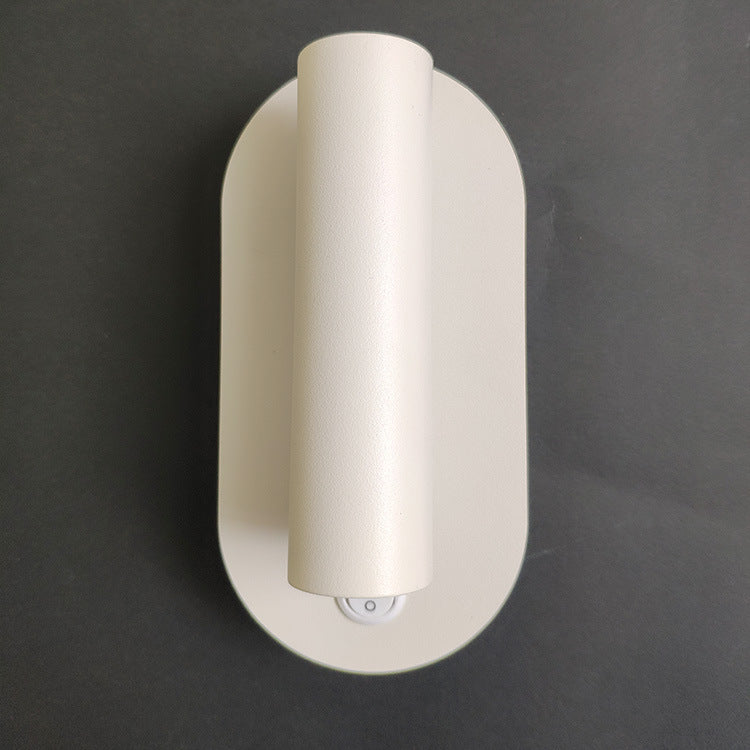 Oval Aluminum LED Wall Lamp - Minimalist Bedside Reading Light With Adjustable Spotlight For Living Room Lumendat