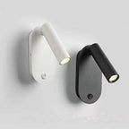 Oval Aluminum LED Wall Lamp - Minimalist Bedside Reading Light With Adjustable Spotlight For Living Room Lumendat
