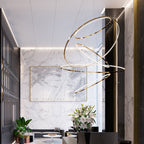 Ring Round Stainless Steel LED Hanging Chandelier - Art Deco Adjustable Pendant Light For Dining Room