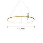 Ring Round Stainless Steel LED Hanging Chandelier - Art Deco Adjustable Pendant Light For Dining Room