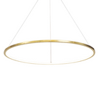 Ring Round Stainless Steel LED Hanging Chandelier - Art Deco Adjustable Pendant Light For Dining Room