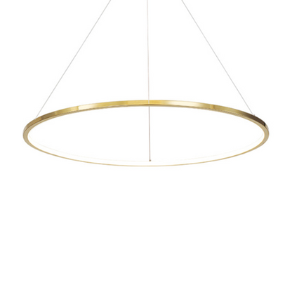 Ring Round Stainless Steel LED Hanging Chandelier - Art Deco Adjustable Pendant Light For Dining Room