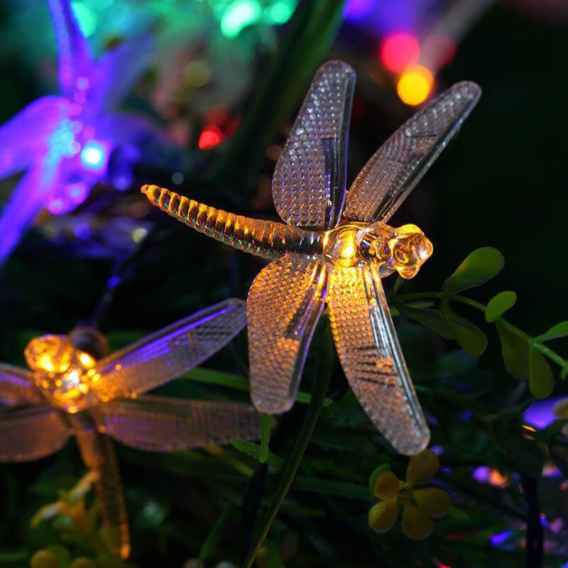 Outdoor Solar Dragonfly Waterproof LED Lights Festival Party Decoration String Lights Lumendat