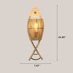Vintage Bamboo Weaving Fish Shaped 1-Light Wall Sconce Lamp
