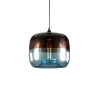 Retro Colorful Glass 1-light Drum Pendant Light Lumendat