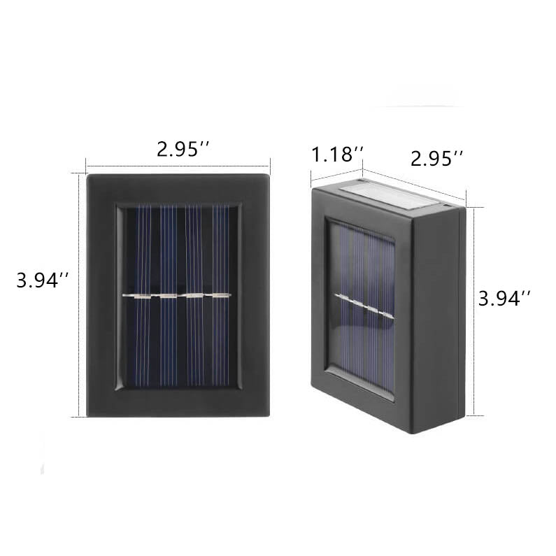 Solar Square Up and Down Lighted LED Outdoor Waterproof Garden Wall Sconce Lamp Lumendat
