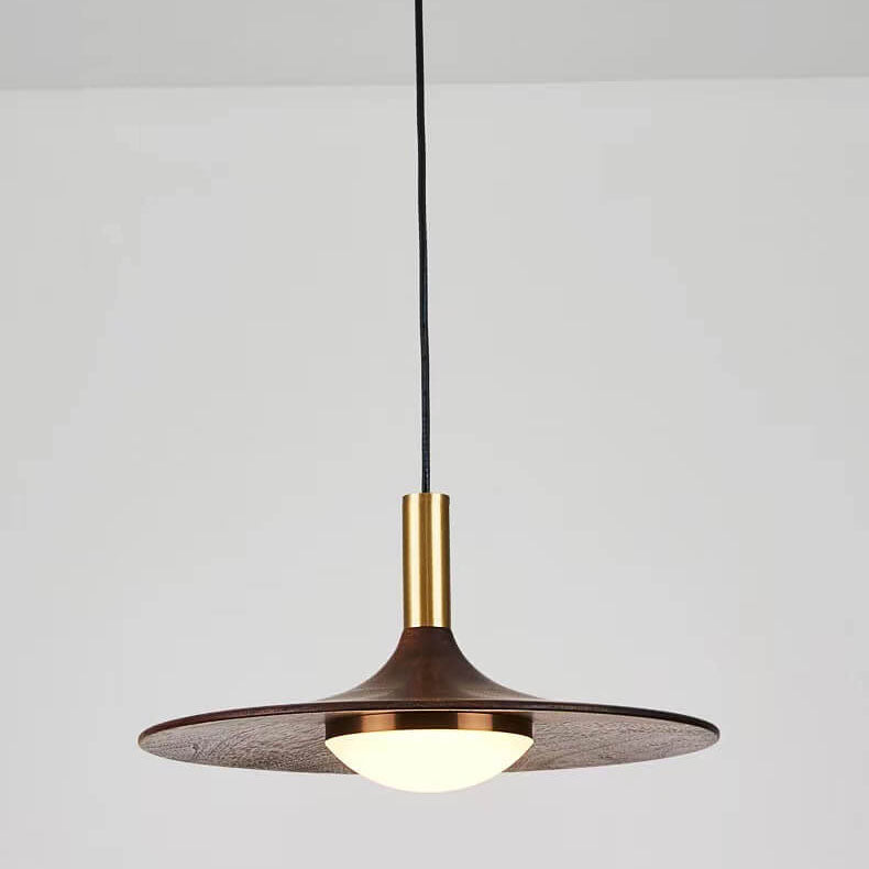 Modern Black Walnut LED Pendant Light BulbSquare