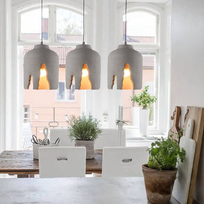 Industrial Creative Notch Cement 1-Light Pendant Light