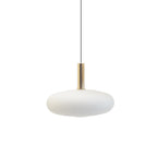 Nordic Milky White Glass Flat Round 1-light Pendant Light BulbSquare