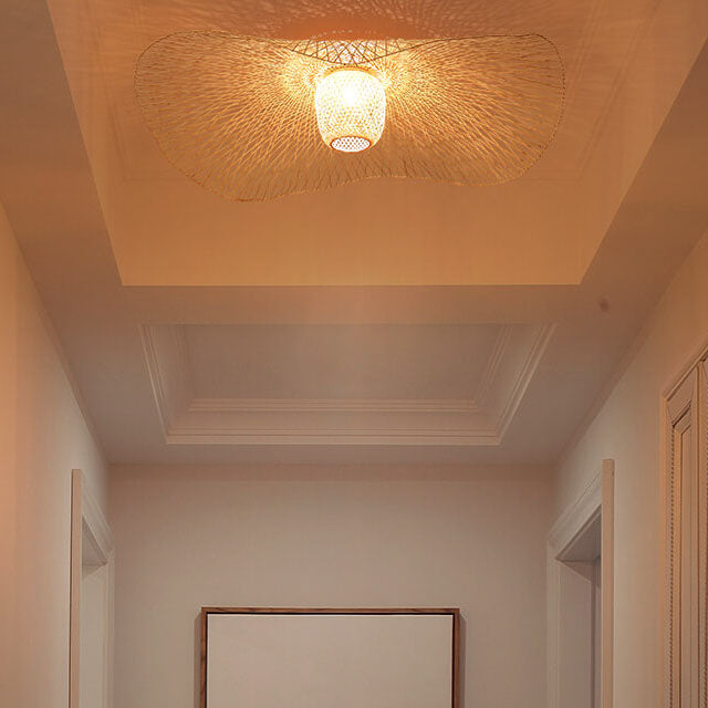 Bamboo Weaving 1-light Japanese Elements Pendant Light