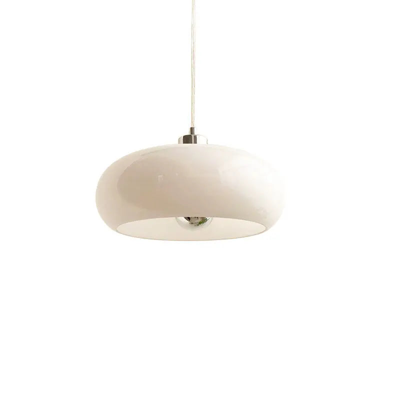 Vintage White / Orange Glass Dome 1-light Pendant Light Lumendat