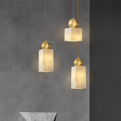 Nordic Geometric Metal 1-light Faux Marble Pendant Light