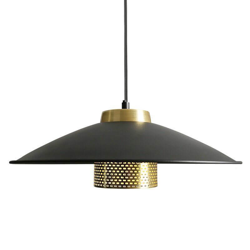Industrial Simple Scalloped Wrought Iron 1-light Pendant Light
