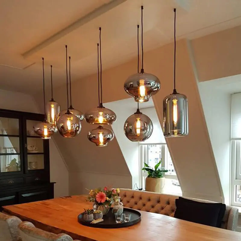 Modern Smoke Gray Glass 1-light LED Pendant Light modern luxury lighting fixture