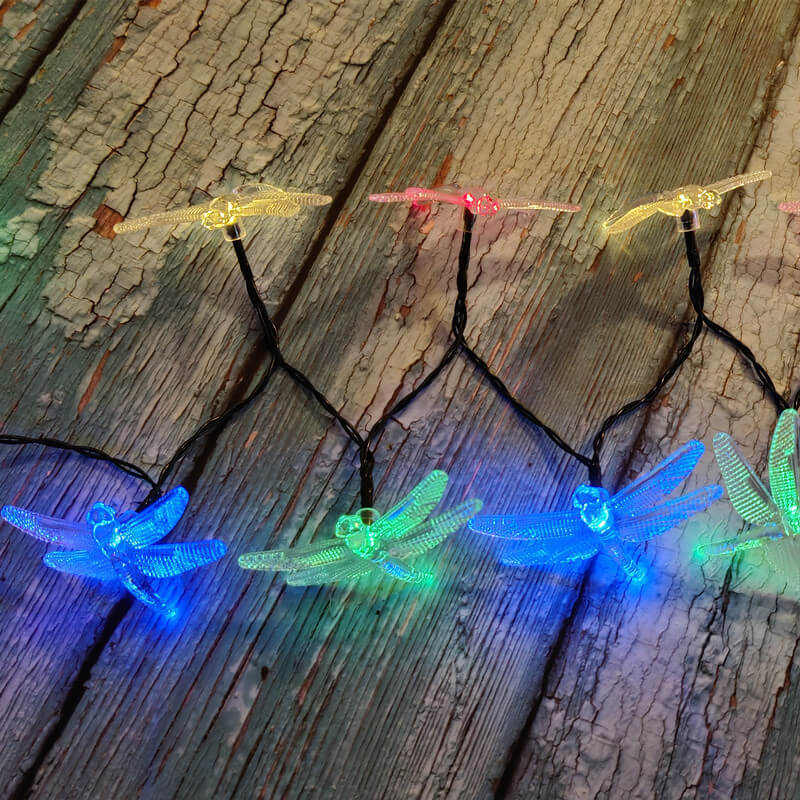 Outdoor Solar Dragonfly Waterproof LED Lights Festival Party Decoration String Lights Lumendat