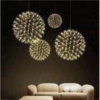 Contemporary Creative Globe Iron 12 Light LED Firework Pendant Light for Living Room Lumendat
