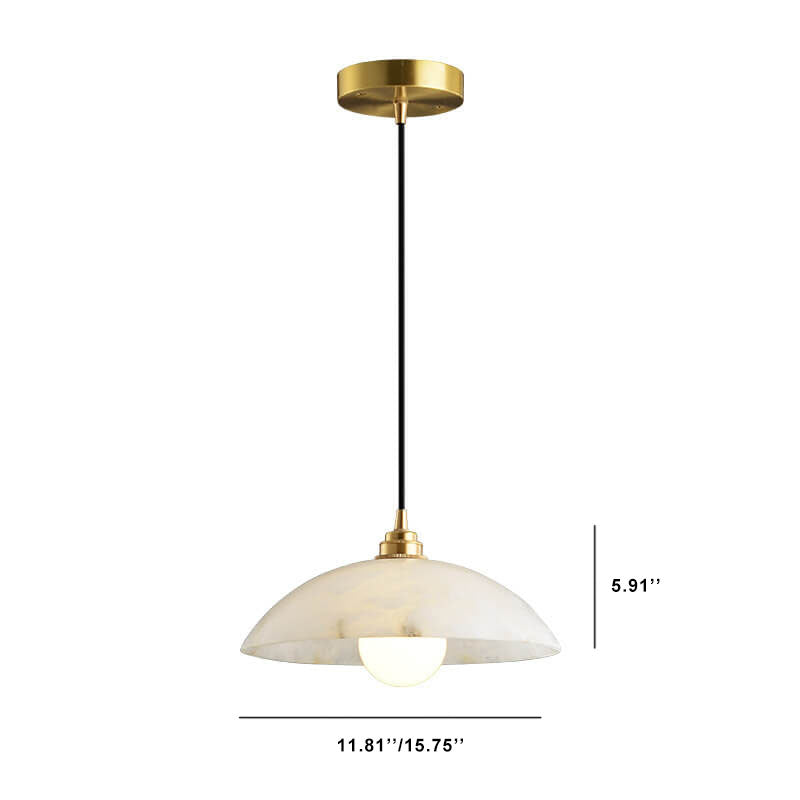 Nordic Spanish Marble Dome 1-light Pendant Light BulbSquare