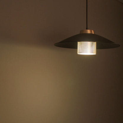 Industrial Simple Scalloped Wrought Iron 1-light Pendant Light