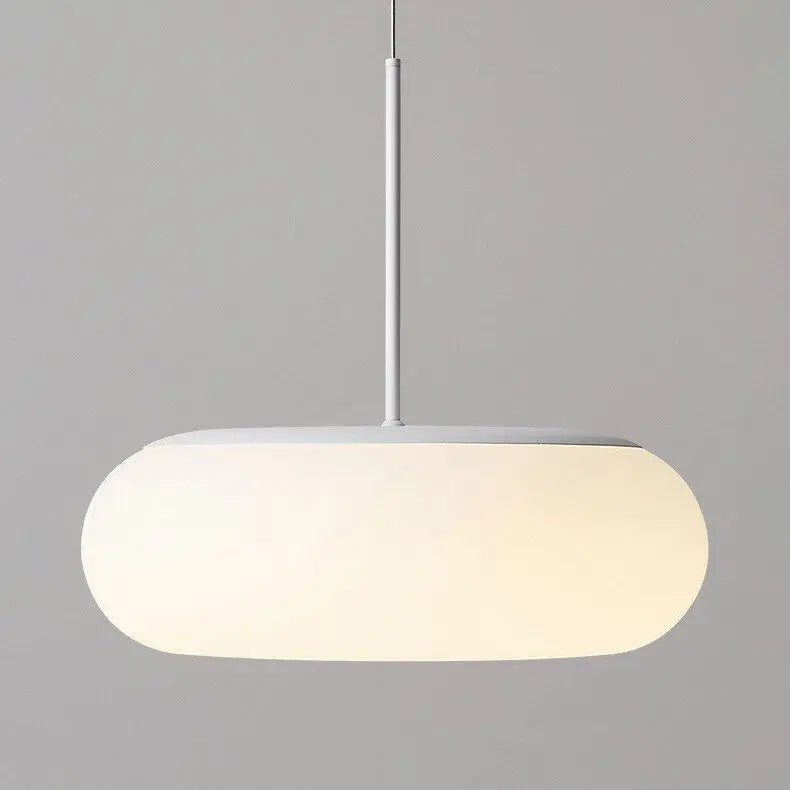Modern Minimalist Plastic White 1-light Drum LED Pendant Light Lumendat