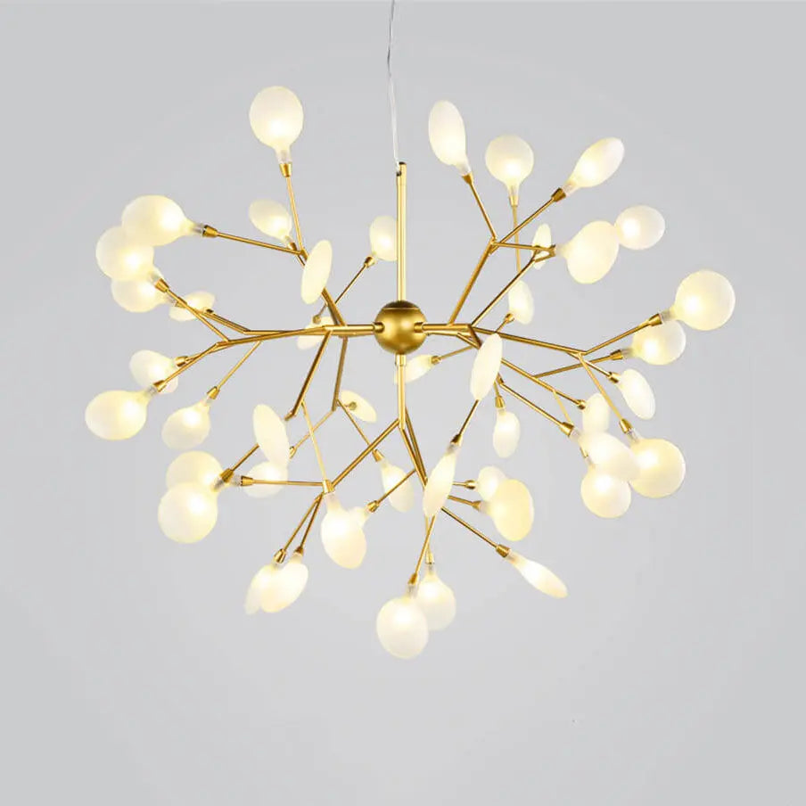 Modern LED Firefly Branch Chandelier – 27 or 36 Lights, Gold & Black Lumendat