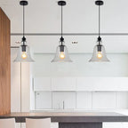 Industrial Glass 1-light Bell Pendant Light Lumendat