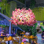 Creative Colorful 3-light Globe Flower Chandelier – Pink, Yellow & Blue Lumendat