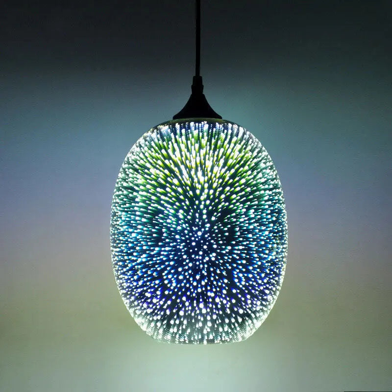 Modern Creative 3d Stained Fireworks Glass Jar 1-light Pendant Light Lumendat