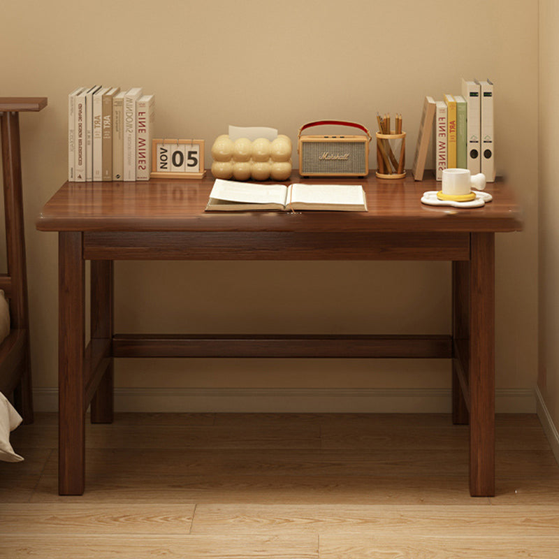 Modern Minimalist Rectangular Pine Wood Desk 1-Tier For Home Office