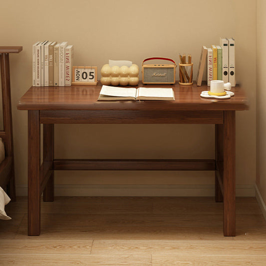 Modern Minimalist Rectangular Pine Wood Desk 1-Tier For Home Office