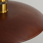 Minimalist Wooden 1-light Saucer Shaped Pendant Light BulbSquare